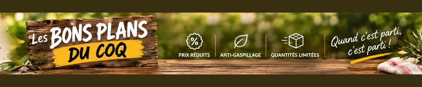 Les Bons Plans du Coq – produits à prix réduit et anti-gaspillage