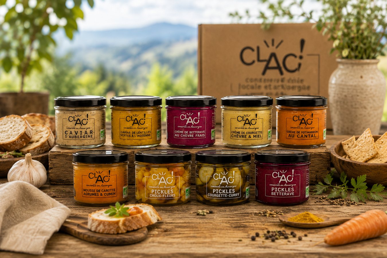 Tartinables et pickles artisanaux Bio Conserverie CLAC en Auvergne
