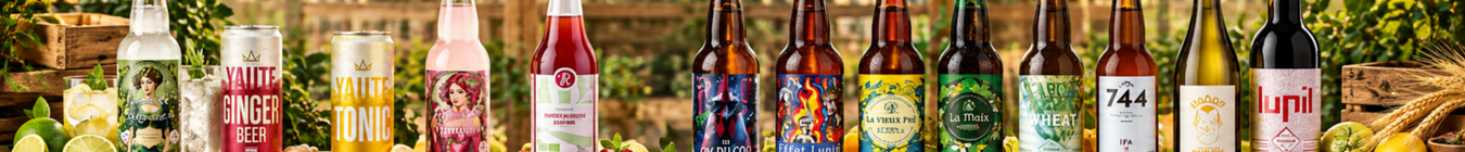 Boissons artisanales avec et sans alcool – bières, vins, softs, limonades et infusions