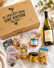 Box Girly Enjoy QG du Coq avec sélection apéro artisanale et accessoires pour 4 personnes
