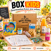 Box Kids QG du Coq avec gourmandises, boissons sans alcool, jeu Mospido Junior et activités pour enfants