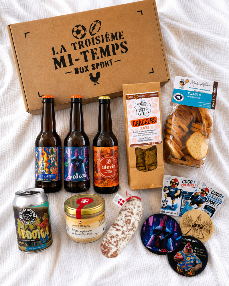 Box Sport La Troisième Mi-Temps QG du Coq avec sélection apéro artisanale pour 3 à 4 personnes