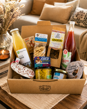 Box apéro Girly Soft sans alcool QG du Coq présentée dans un coffret prêt à partager