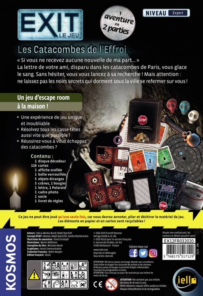 EXIT : Les Catacombes de l'Effroi (niveau expert) - Iello