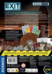 EXIT La Disparition de Sherlock Holmes dos de la boîte Iello