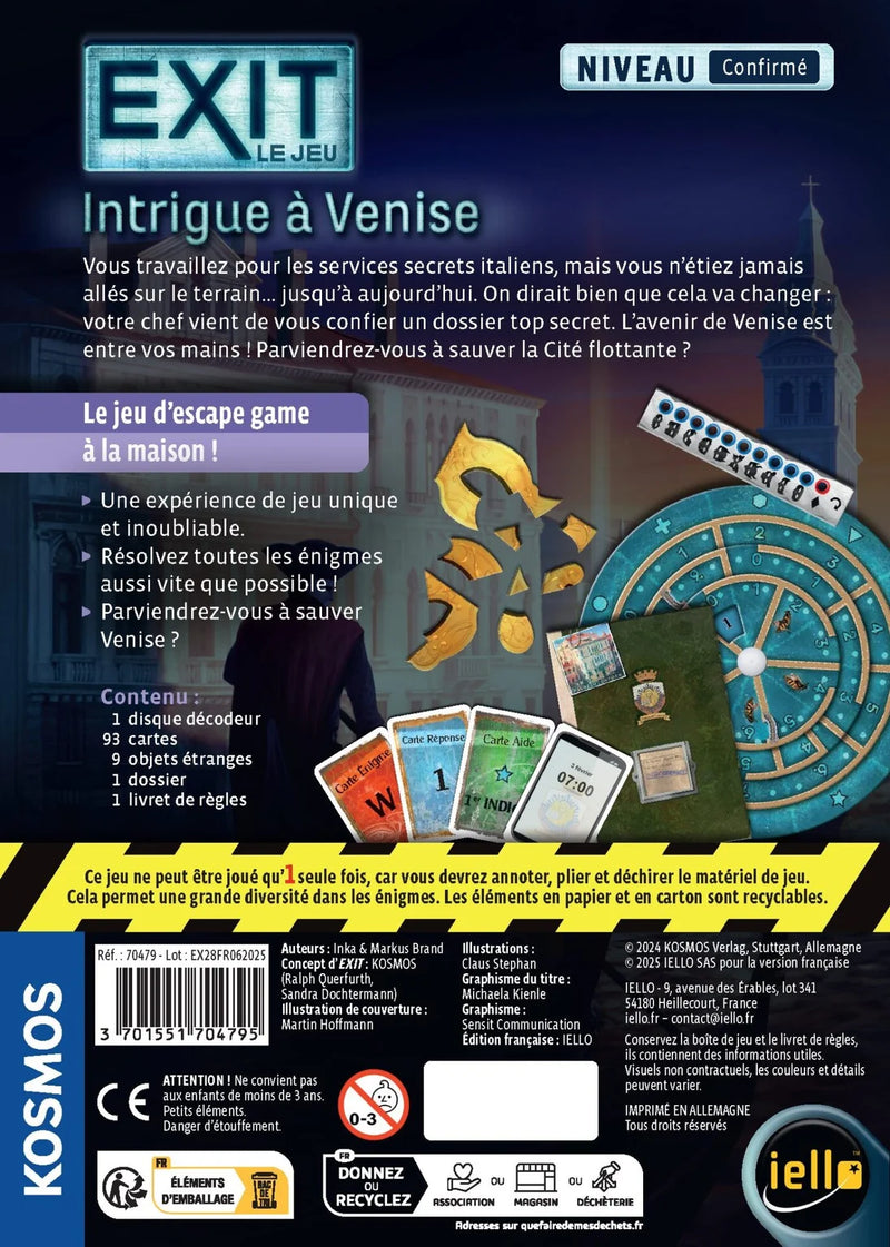 EXIT: Intrigue à Venise (niveau confirmé) - Iello