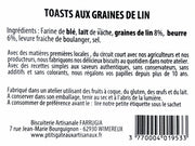 Informations Toasts Graines de Lin Sophie Farrugia 150 g