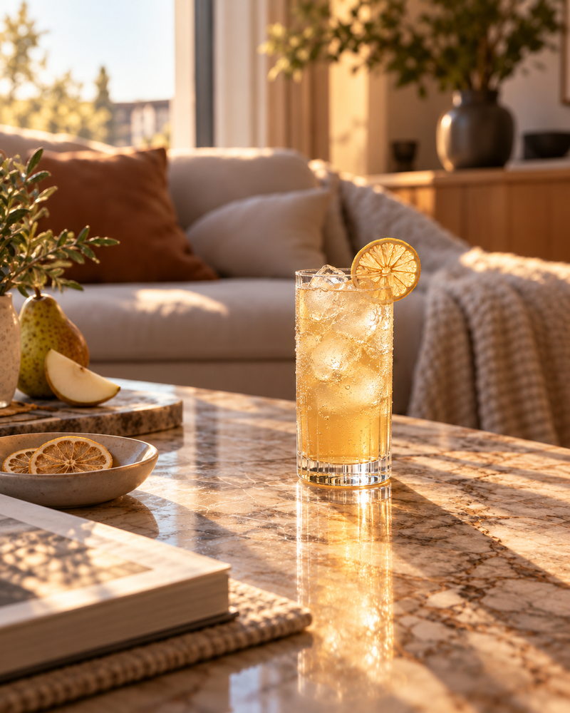 Kit mocktail sans alcool Poire Épicée Pétillante pour 9 verres - QG du Coq