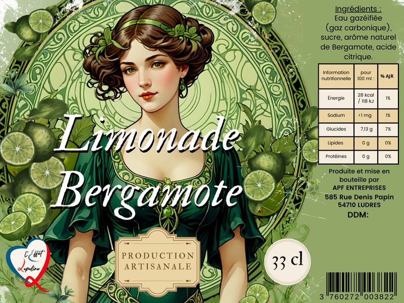 Limonade Bergamote 33 cl - Brasserie L'Effet Lupuline
