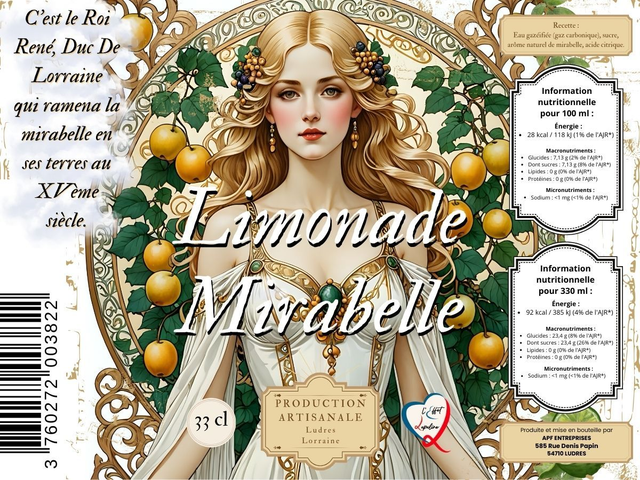 Limonade Mirabelle 33 cl - Brasserie L'Effet Lupuline