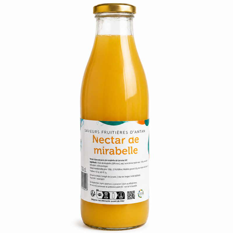 Nectar de Mirabelle 1 L - Les Vergers partagés de Lorraine