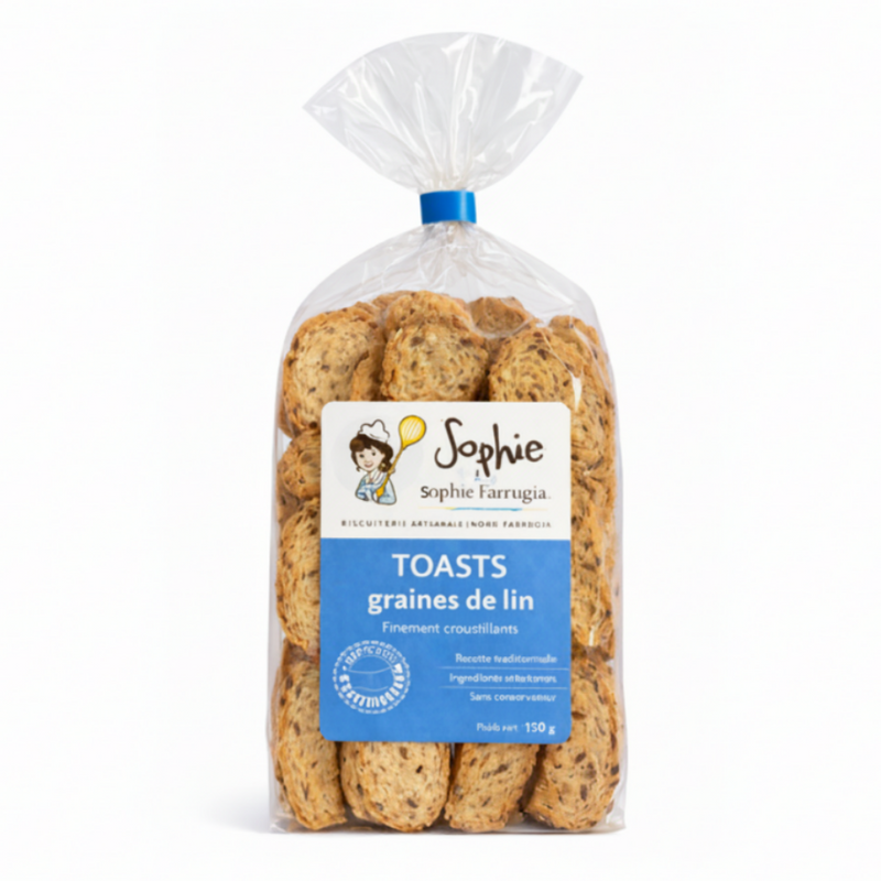 Toasts Graines de Lin 150 g - Sophie FARRUGIA