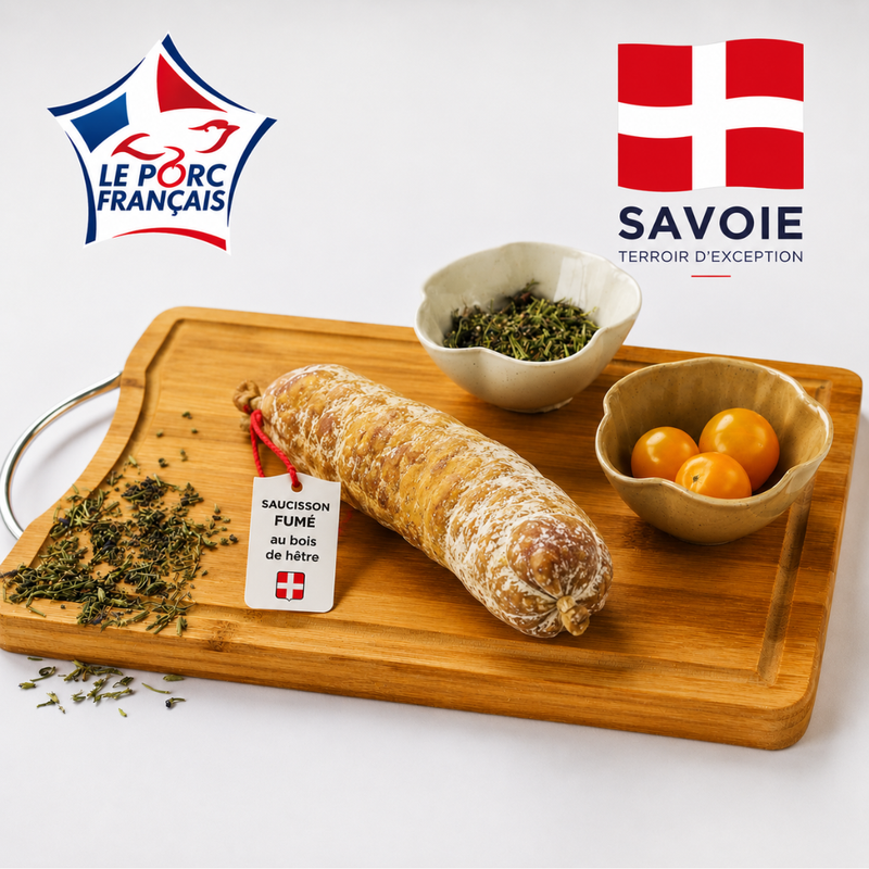 Saucisson sec supérieur fumé au bois de hêtre 200 g Aux Salaisons Savoyardes