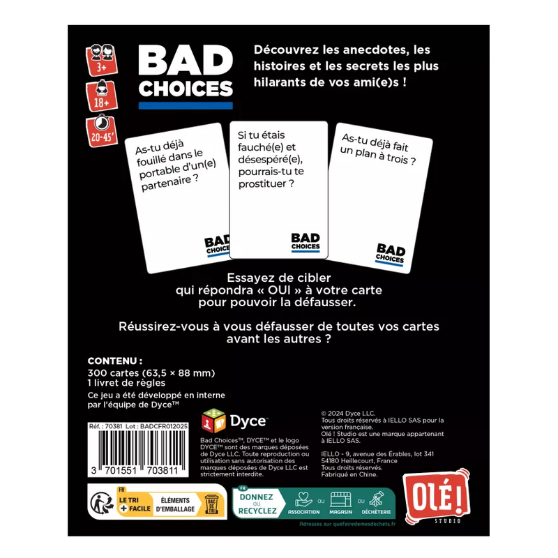 BAD CHOICES (18+) - Olé !