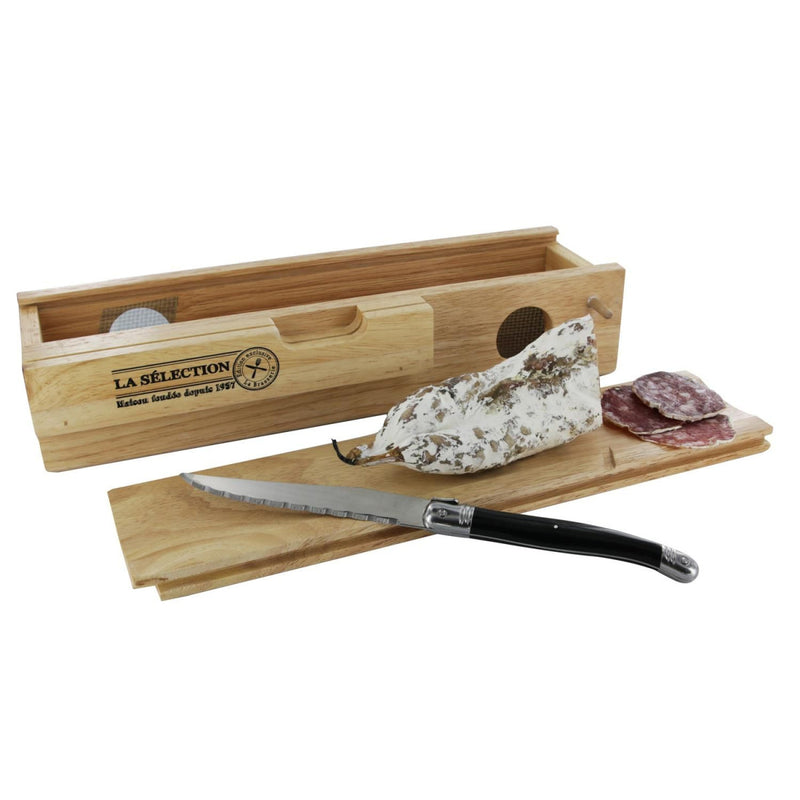 Cave à Saucisson & Couteau "Boisée" 32cm