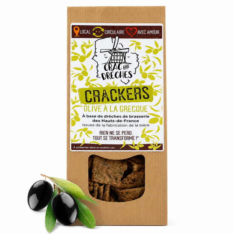 Crackers Olive à la grecque 100 g - Crac And Drêches
