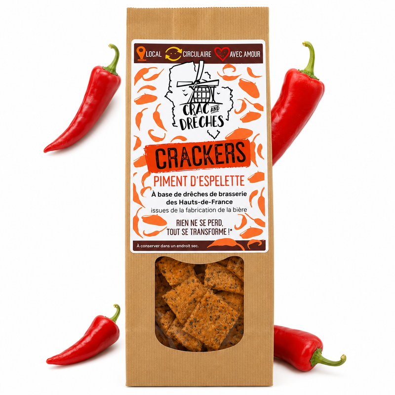 Crackers Piment d'Espelette 100 g - Crac And Drêches