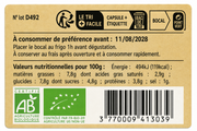 Étiquette crème de courgette chèvre et miel Bio - Conserverie CLAC