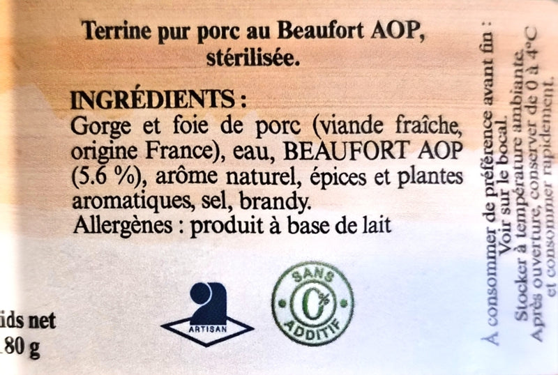Verrine de Savoie au Beaufort AOP 180 g - Aux Salaisons Savoyardes