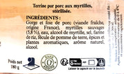 Étiquette verrine de Savoie aux myrtilles 180 g - Aux Salaisons Savoyardes