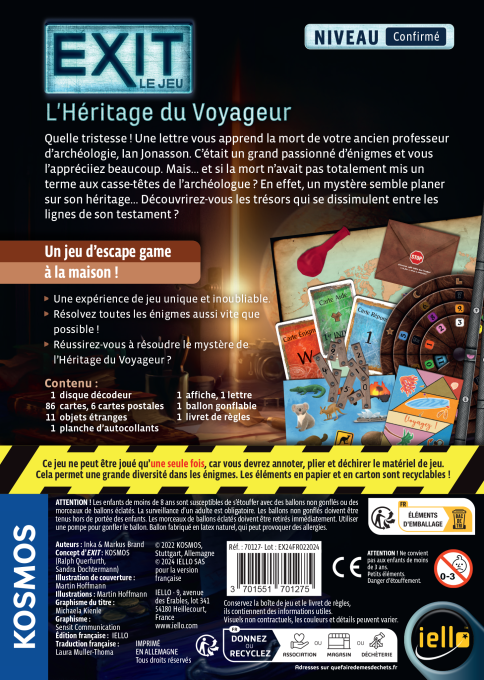 EXIT : L'héritage du Voyageur (niveau confirmé) - Iello