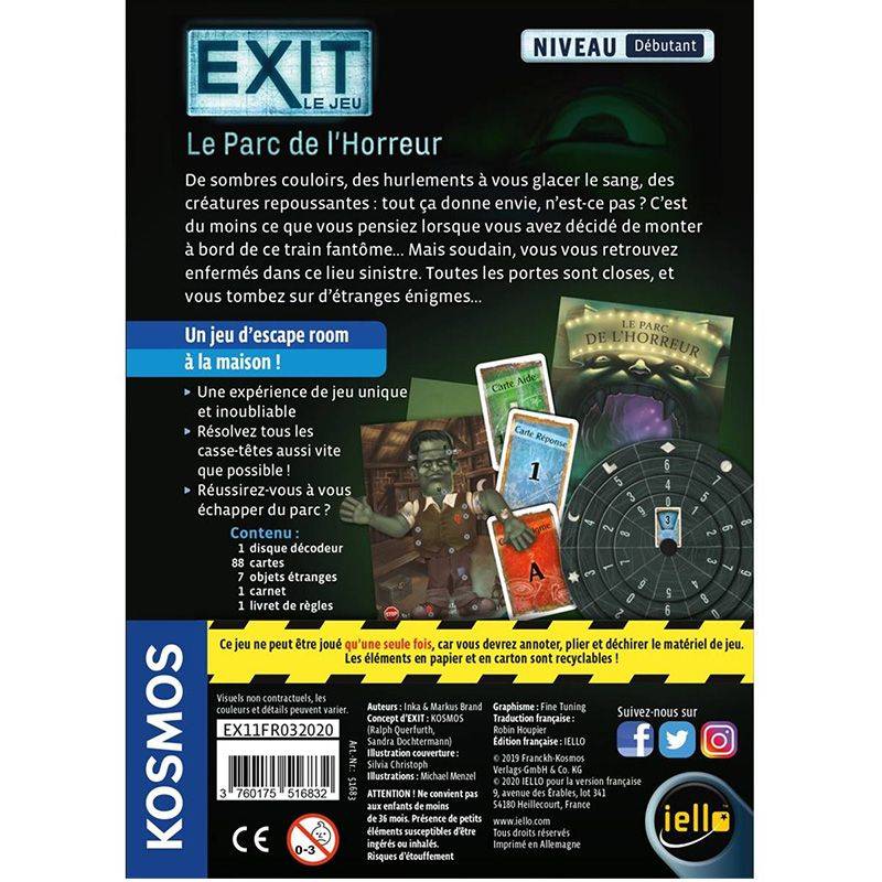 EXIT : Le Parc de l'Horreur (niveau débutant) - Iello