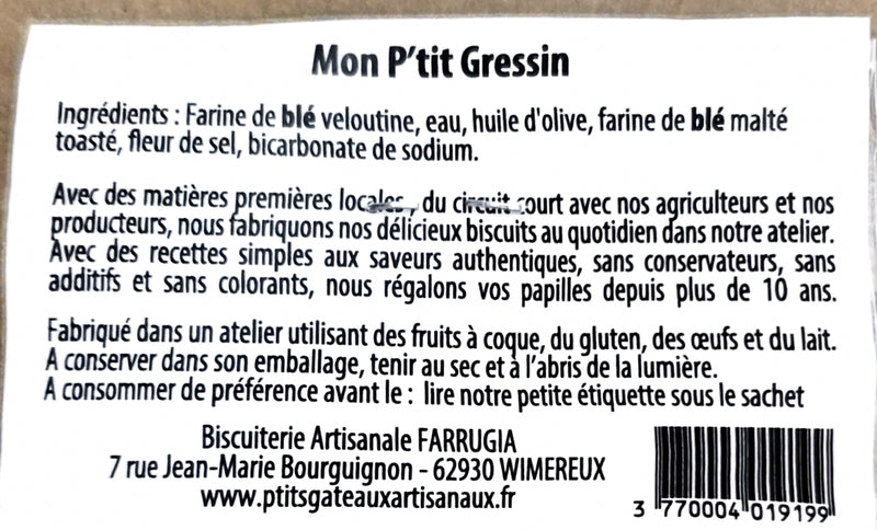 Gressins Nature 80 g - Sophie FARRUGIA