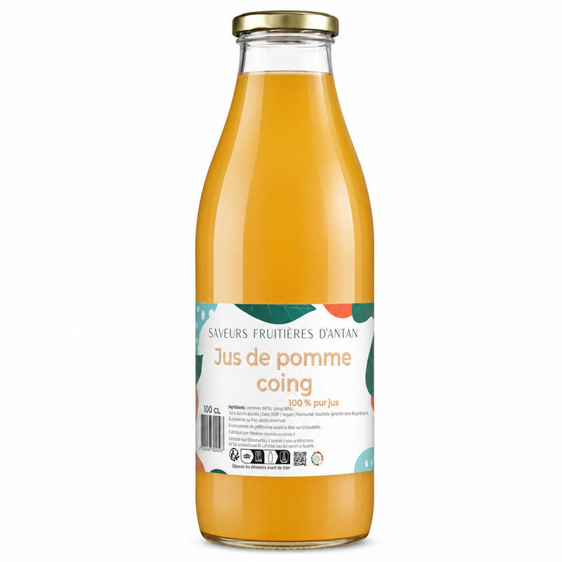 Pur Jus de Pomme & Coing 1 L - Les Vergers partagés de Lorraine
