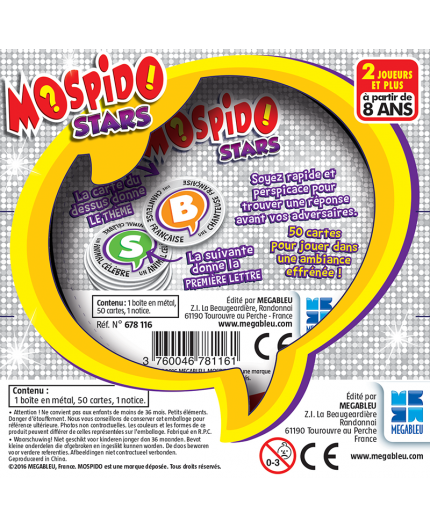 Dos du jeu de mots Mospido Stars de Mégableu