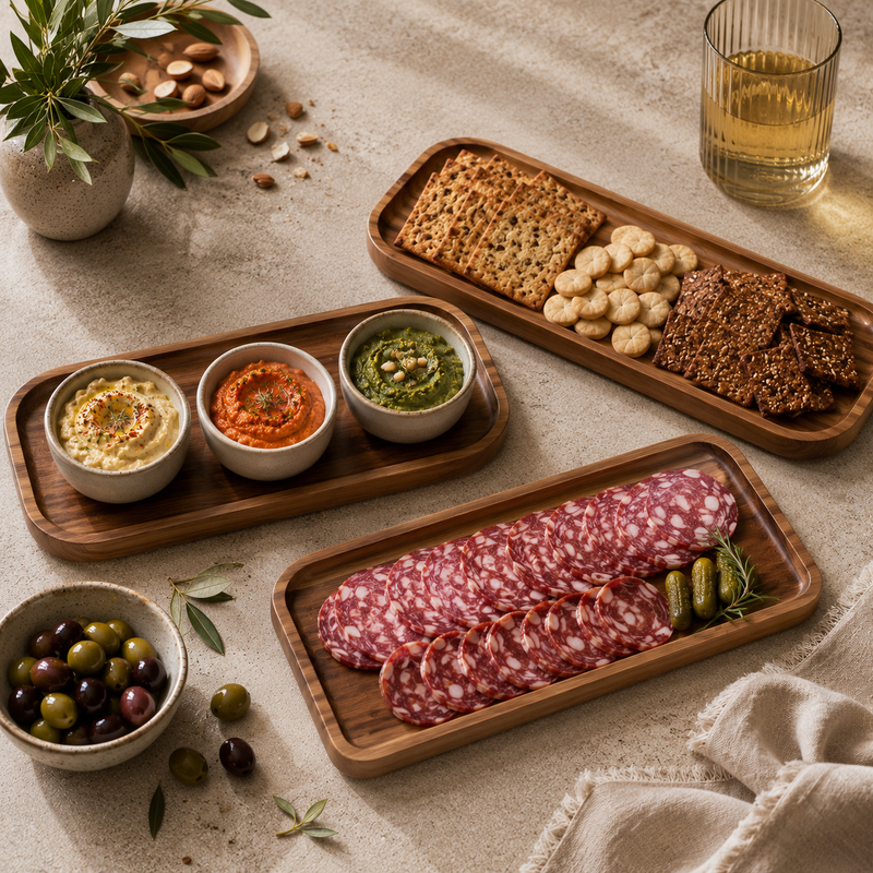 Planche de présentation apéro - Bois d'acacia