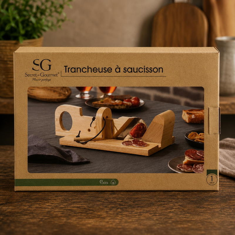 Trancheuse à Saucisson "Guillotine" 28cm Naturel