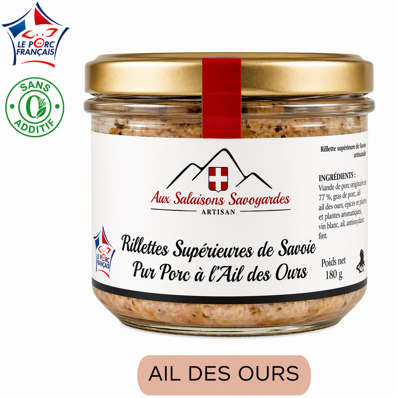 Rillettes Supérieures de Savoie à l'Ail des Ours 180 g - Salaisons Savoyardes