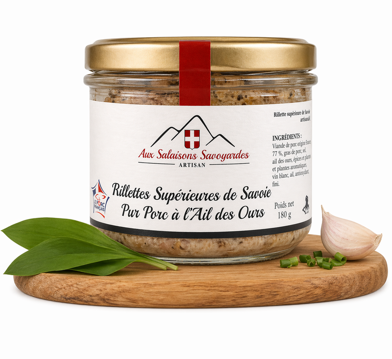 Rillettes Supérieures de Savoie à l'Ail des Ours 180 g - Salaisons Savoyardes